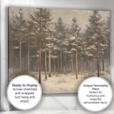 Tall Pine Forest Snowfall Woodland Winter Nature Canvas Wall Art Print Decor Picture Ready to Hang