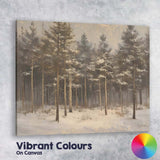Tall Pine Forest Snowfall Woodland Winter Nature Canvas Wall Art Print Decor Picture Ready to Hang