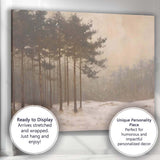 Misty Snowy Pine Woodland Winter Nature Landscape Canvas Wall Art Print Decor Picture Ready to Hang