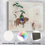 Traditional Japanese Winter Horse Rider Snow Scene Canvas Wall Art Print Decor Picture Ready to Hang