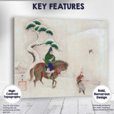 Traditional Japanese Winter Horse Rider Snow Scene Canvas Wall Art Print Decor Picture Ready to Hang
