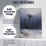 Solitary Pine Tree Winter Wilderness Moonlit Landscape Canvas Wall Art Print Decor Picture Ready to Hang