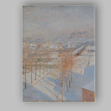 Scandinavian Snow Covered Town Industrial Winter View Canvas Wall Art Print Decor Picture Ready to Hang