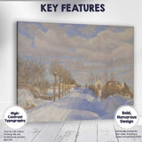 Sunlit Snowy Country Lane Rural Winter Landscape Canvas Wall Art Print Decor Picture Ready to Hang