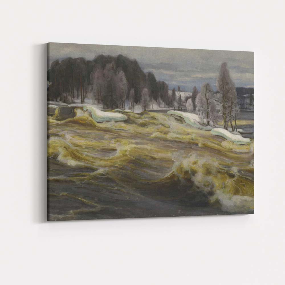 Wild Winter Rapids Frozen River Landscape Canvas Wall Art Print Decor Picture Ready to Hang
