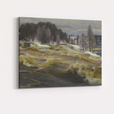 Wild Winter Rapids Frozen River Landscape Canvas Wall Art Print Decor Picture Ready to Hang