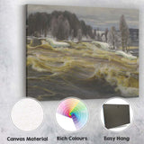 Wild Winter Rapids Frozen River Landscape Canvas Wall Art Print Decor Picture Ready to Hang