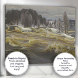 Wild Winter Rapids Frozen River Landscape Canvas Wall Art Print Decor Picture Ready to Hang