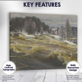 Wild Winter Rapids Frozen River Landscape Canvas Wall Art Print Decor Picture Ready to Hang
