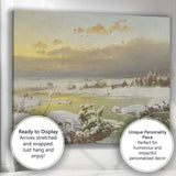 Soft Winter Wetland Landscape With Snow Covered Banks Canvas Wall Art Print Decor Picture Ready to Hang