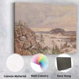 Rocky Valley Snow Covered Hills Panoramic Winter Landscape Canvas Wall Art Print Decor Picture Ready to Hang
