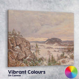 Rocky Valley Snow Covered Hills Panoramic Winter Landscape Canvas Wall Art Print Decor Picture Ready to Hang