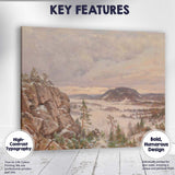 Rocky Valley Snow Covered Hills Panoramic Winter Landscape Canvas Wall Art Print Decor Picture Ready to Hang
