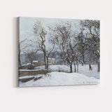 Snow Covered Woodland Path Impressionist Winter Landscape Painting Canvas Wall Art Print Decor Picture Ready to Hang