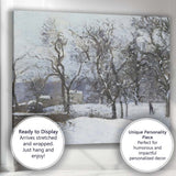 Snow Covered Woodland Path Impressionist Winter Landscape Painting Canvas Wall Art Print Decor Picture Ready to Hang