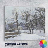 Snow Covered Woodland Path Impressionist Winter Landscape Painting Canvas Wall Art Print Decor Picture Ready to Hang