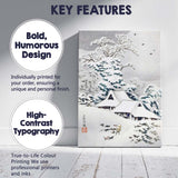 Traditional Japanese Snow Covered Village Woodblock Canvas Wall Art Print Decor Picture Ready to Hang