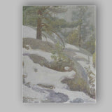 Soft Impressionist Snowy Forest Woodland Winter Landscape Oil Painting Canvas Wall Art Print Decor Picture Ready to Hang