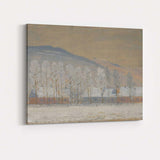 Frosted Trees And Farm Buildings Winter Countryside Painting Canvas Wall Art Print Decor Picture Ready to Hang