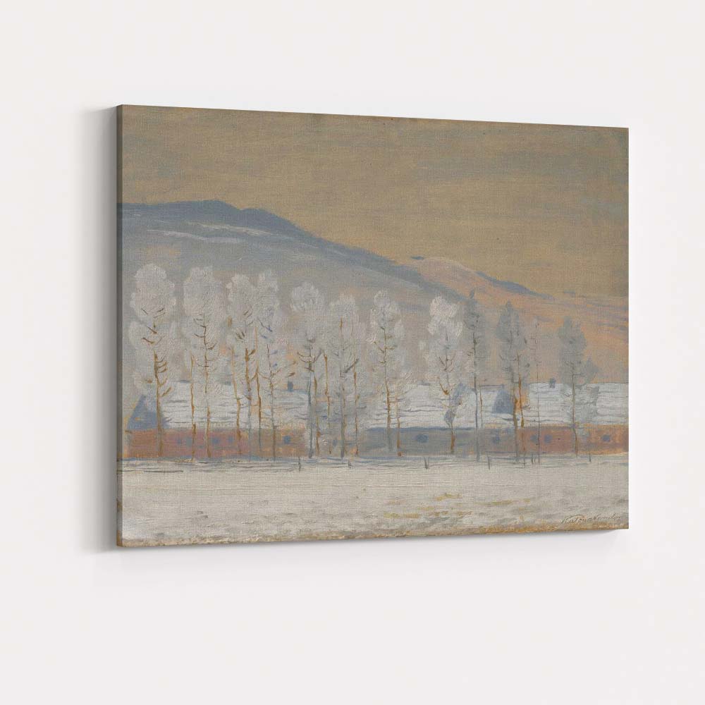 Frosted Trees Winter Farmstead Snow Covered Countryside Canvas Wall Art Print Decor Picture Ready to Hang