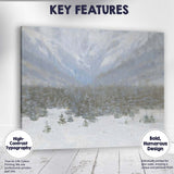 Misty Snowfall Over Evergreen Forest Winter Mountain Landscape Canvas Wall Art Print Decor Picture Ready to Hang