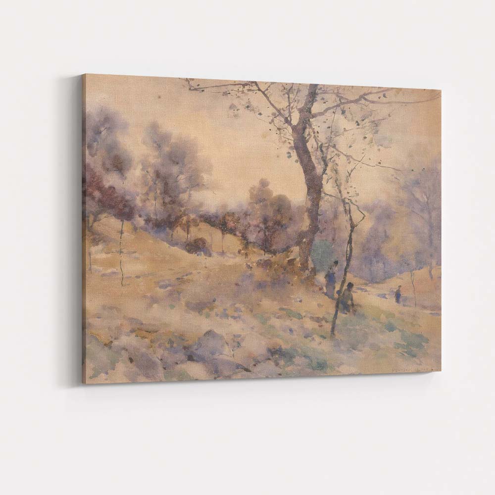 Soft Pastel Winter Woodland Watercolour Landscape Painting Canvas Wall Art Print Decor Picture Ready to Hang