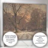 Enchanting Winter Woodland Horse Cart Country Lane Landscape Canvas Wall Art Print Decor Picture Ready to Hang