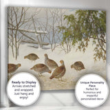 Realistic Winter Partridge Birds Snowy Woodland Wildlife Canvas Wall Art Print Decor Picture Ready to Hang