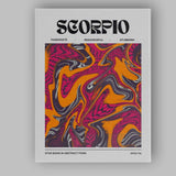 Scorpio Zodiac Abstract Orange Pink Psychedelic Swirl Canvas Wall Art Print Decor Picture Ready to Hang