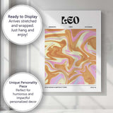 Leo Zodiac Golden Pink Abstract Marble Swirl Canvas Wall Art Print Decor Picture Ready to Hang