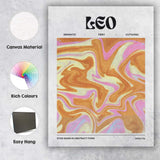 Leo Zodiac Golden Pink Abstract Marble Swirl Canvas Wall Art Print Decor Picture Ready to Hang