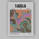 Libra Zodiac Pastel Peach Mint Abstract Marble Swirl Canvas Wall Art Print Decor Picture Ready to Hang