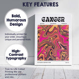 Cancer Zodiac Vibrant Pink Orange Abstract Marble Swirl Canvas Wall Art Print Decor Picture Ready to Hang