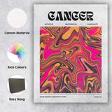 Cancer Zodiac Vibrant Pink Orange Abstract Marble Swirl Canvas Wall Art Print Decor Picture Ready to Hang