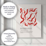 Minimalist Inspiration Definition Abstract Red Line Art Canvas Wall Art Print Decor Picture Ready to Hang