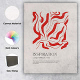 Minimalist Inspiration Definition Abstract Red Line Art Canvas Wall Art Print Decor Picture Ready to Hang