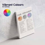 Daily Positive Affirmation Self Love Motivational Quote Typography Canvas Wall Art Print Decor Picture Ready to Hang