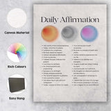 Daily Positive Affirmation Self Love Motivational Quote Typography Canvas Wall Art Print Decor Picture Ready to Hang