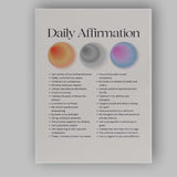 Daily Positive Affirmation Self Love Motivational Quote Typography Canvas Wall Art Print Decor Picture Ready to Hang