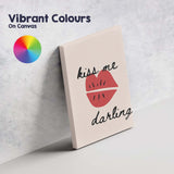 Minimalist Kiss Me Darling Red Lips Romantic Quote Canvas Wall Art Print Decor Picture Ready to Hang
