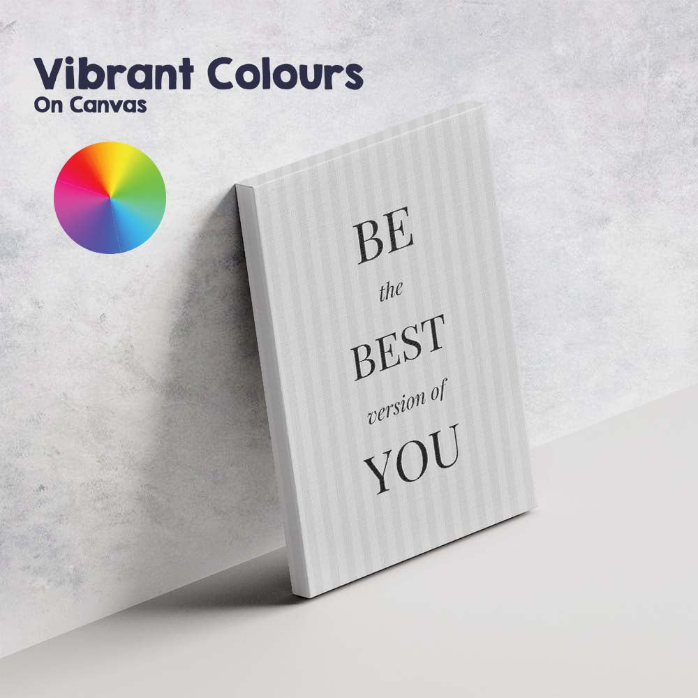 Elegant Be The Best Version Of You Inspirational Typography Canvas Wall Art Print Decor Picture Ready to Hang