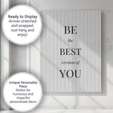 Elegant Be The Best Version Of You Inspirational Typography Canvas Wall Art Print Decor Picture Ready to Hang