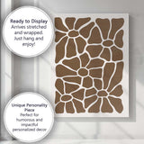 Warm Brown Abstract Organic Floral Shapes Minimalist Pattern Canvas Wall Art Print Decor Picture Ready to Hang