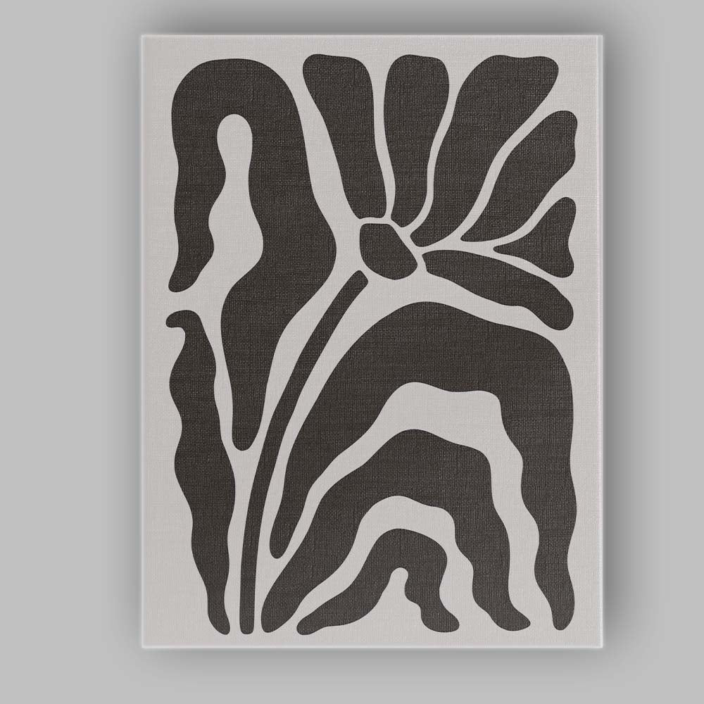 Abstract Organic Floral Botanical Silhouette Earth Tone Minimalist Canvas Wall Art Print Decor Picture Ready to Hang