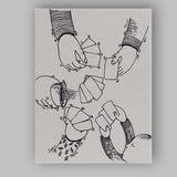 Minimalist Line Drawing Playing Cards Hands Illustration Canvas Wall Art Print Decor Picture Ready to Hang