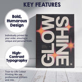 Modern Glow Typography Glow Shine Inspirational Quote Canvas Wall Art Print Decor Picture Ready to Hang