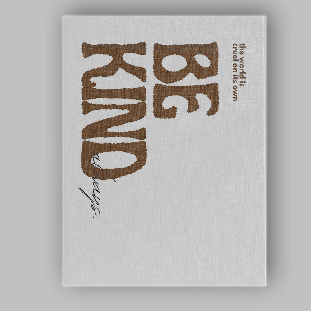 Minimalist Brown Be Kind Positive Typography Quote Canvas Wall Art Print Decor Picture Ready to Hang