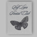Elegant Black Butterfly Self Love Social Club Typography Canvas Wall Art Print Decor Picture Ready to Hang