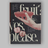 Retro Typography Fruit Bowl Still Life Peach Aesthetic Quote Collage Canvas Wall Art Print Decor Picture Ready to Hang