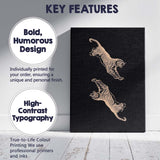 Minimal Black Background Leaping Tigers Line Art Illustration Canvas Wall Art Print Decor Picture Ready to Hang